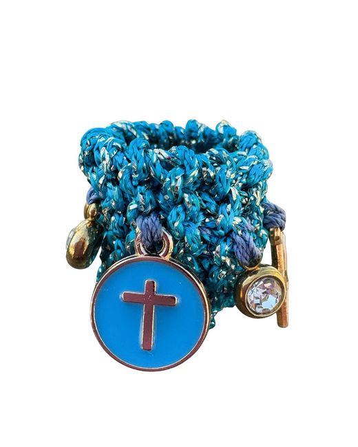 Hilo De Mar Blue And Handkitted Ring