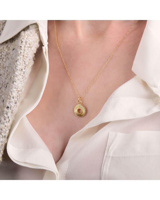 Nellou Jewellery Metallic Solar Circle Necklace Plated Sterling