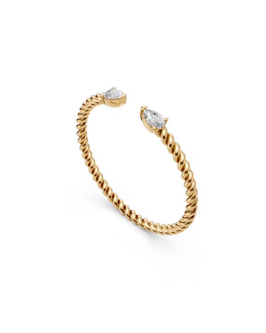 Aya Fine Jewelry Metallic Minimalist Pear Lab Grown Diamond Open Promise Ring