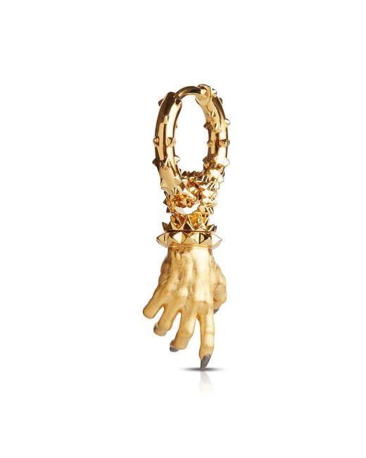 Kasun Metallic Hand Of The Protector Earrings for men