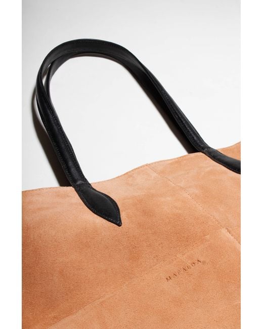 Mafalda Natural Neutrals Valentina Camel Suede Tote Bag
