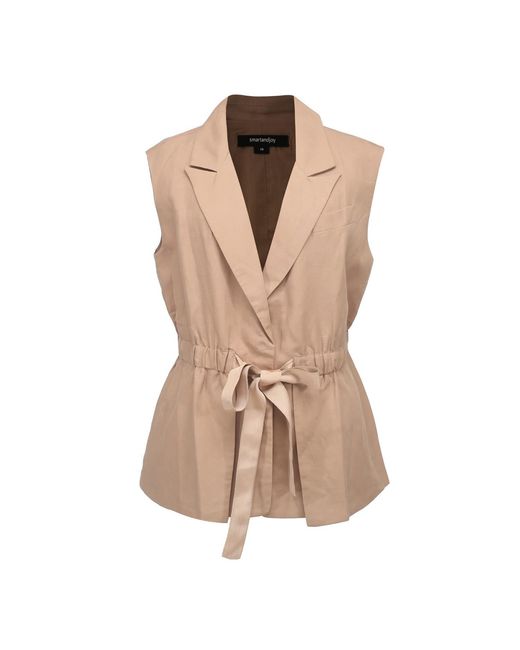 Smart and Joy Brown Waistcoat With Drawstring