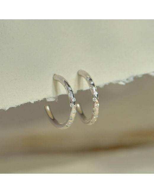 Dainty London Metallic Topaz Gemstones- Seren Hoops