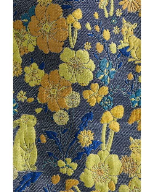 Louche Green Salut Fairytale Jacquard Cropped Jacket