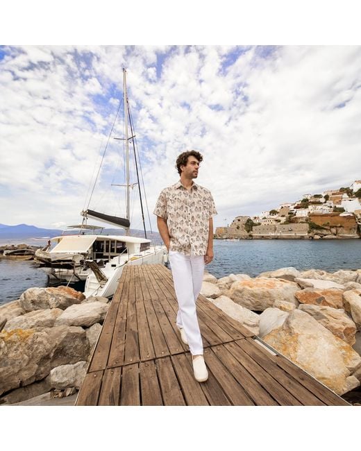 Haris Cotton White Linen Pants for men