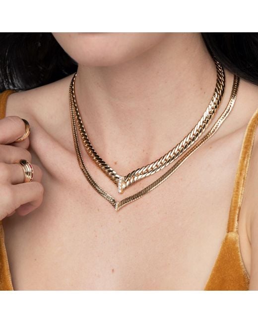 Glamrocks Jewelry Metallic Cz Chevron Statement Necklace- Clear
