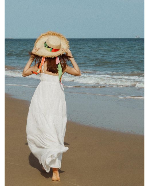 Lost Pattern Yellow Cartagena Straw Hat With Ribbon Tie