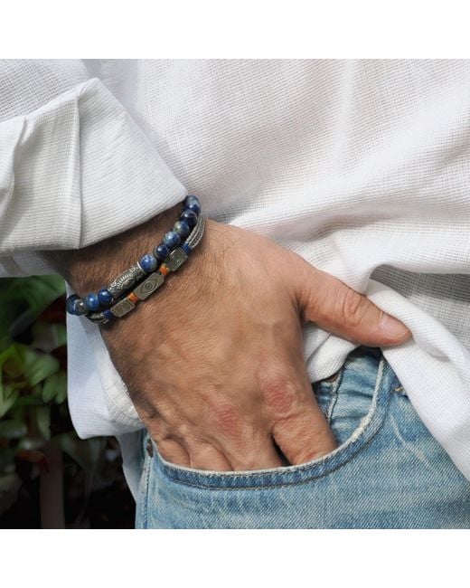 Ebru Jewelry Metallic Evil Eye & Soul Cord Striking Hope Bracelet for men