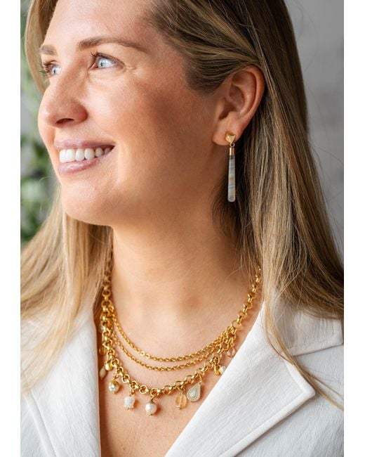 Loni Paul Jewelry Metallic Neutrals Earthtone Charm Necklace