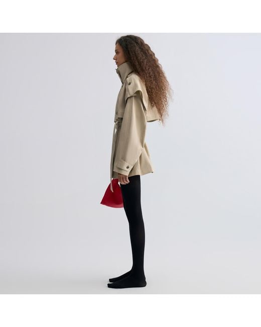 FRONT ROW SHOP Natural Neutrals Cape Trench Jacket