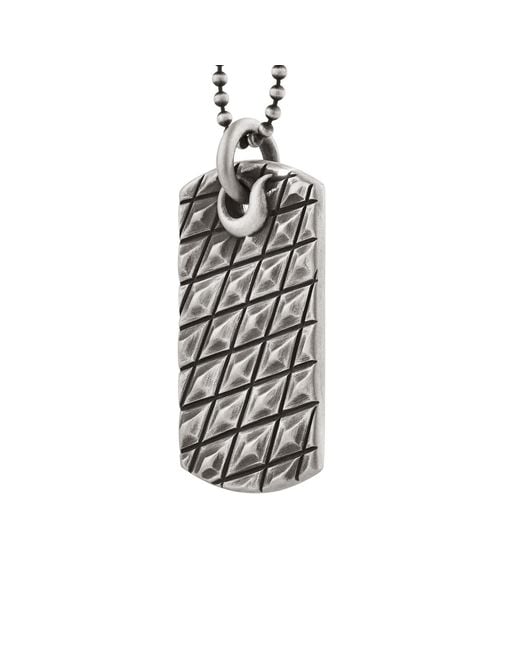 Snake Bones Gray Alligator Scales Dog Tag Pendant Necklace for men