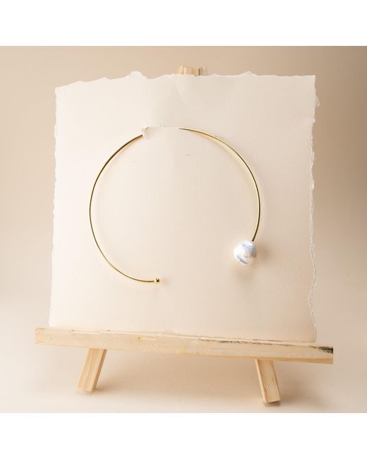 Silver Moon Metallic Sterling Necklace With Pearl