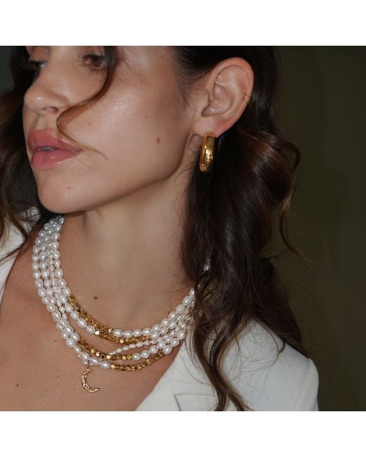 Mickey's Girl White Lucky Pearls + Beaded Necklace