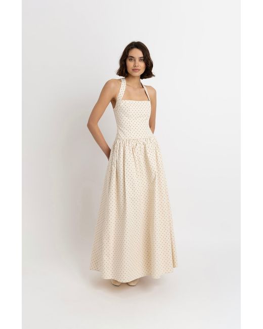 Amy Lynn White Neutrals Judie Polka Print Maxi Dress
