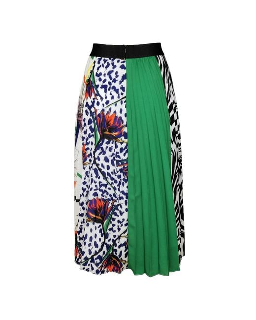 Lalipop Design Orange Multi-color Flowers & Zebra Print Pleated Skirt