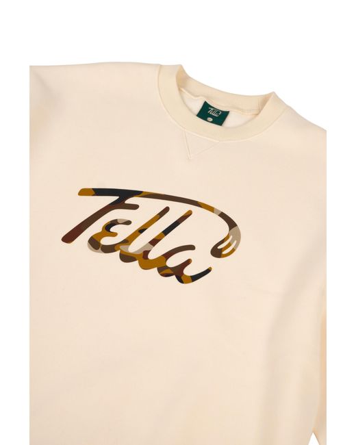 FELLA SWIM Natural Neutrals Gavan Oversized Camo Crewneck Sweater for men