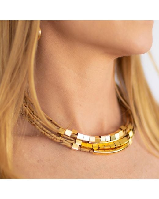 Nart Nature Making Art Metallic The Multiple Banana Fiber Necklace