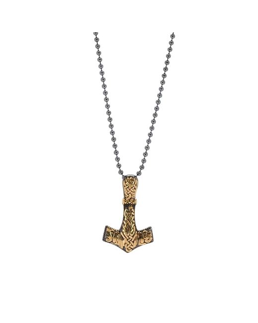Ebru Jewelry Metallic Thor Hammer Sterling & Pendant Necklace for men