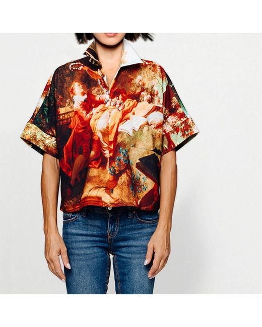 Maxjenny Red Cropped Shirt