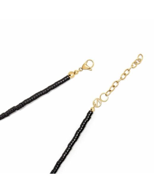 Nialaya Metallic Heishi Onyx Choker With