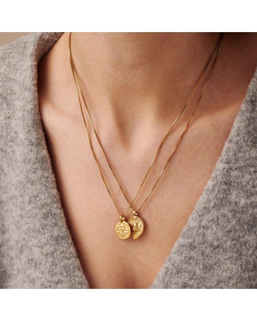 Posh Totty Designs Metallic Plated Vintage Style Teardrop Lucky Deity Charm Necklace