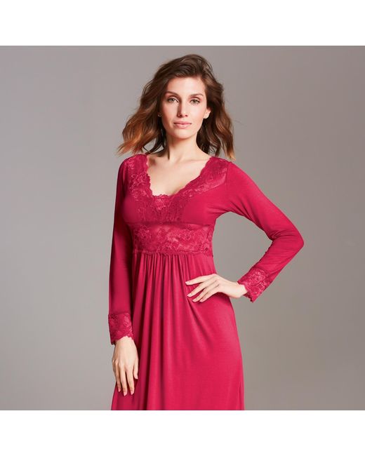 Oh!Zuza Red Maxi Viscose Nightgown
