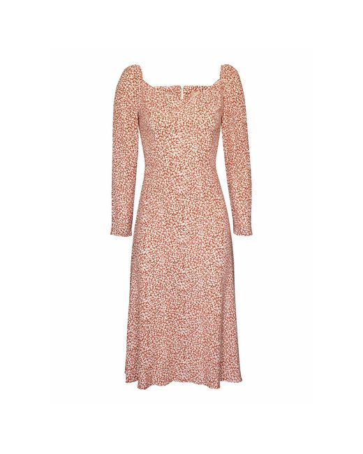 2KStyle Pink Cecilia Floral A-Line Viscose Midi Dress