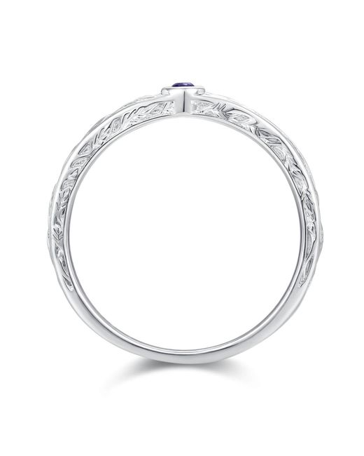 Azura Jewelry New York Blue Mallorn Leaf Sapphire Band Vermeil for men