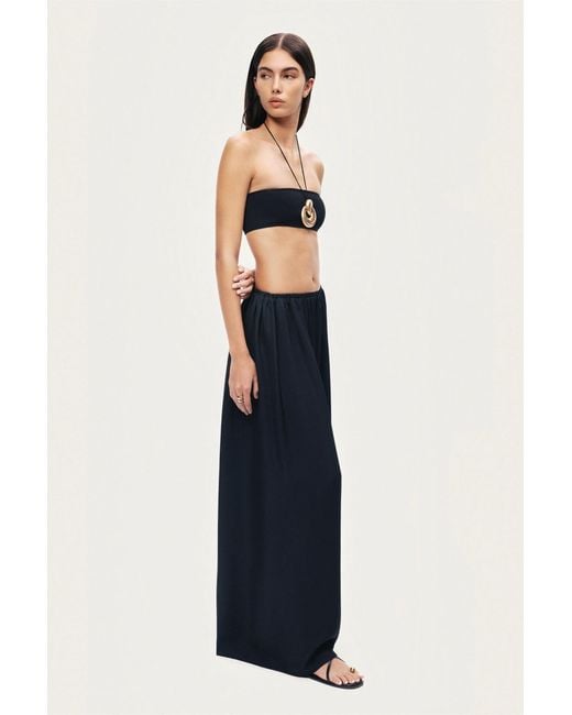 Nocturne Black Elasticated Wide-Leg Pants