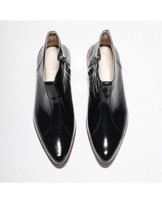 Mafalda Black Bianca Patent Leather Boots