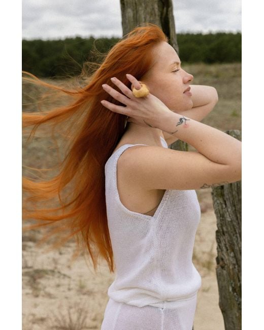 SALANIDA White Mare 100% Linen Tank Top