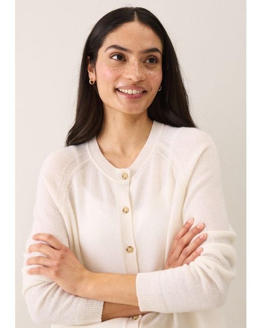 Loop Cashmere White Featherweight Cardigan