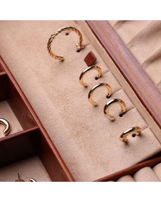 Time Resistance Brown Leather Jewelry Box Accessory Box