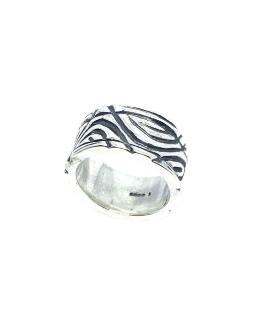 Tg-Jewellery by Tamara Gervasio Blue Le Linee Ring – Sterling Polish And Oxide