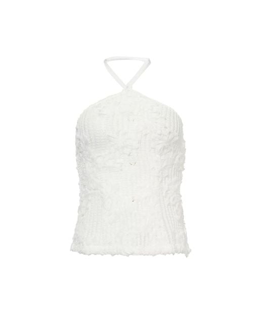 Amy Lynn White Cici Crochet Floral Lace Top