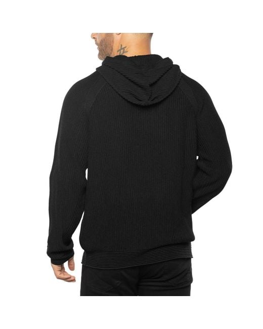 Weston Jon Boucher Black Dune Ottoman Knit Luxury Hoodie With Silk & Wool for men