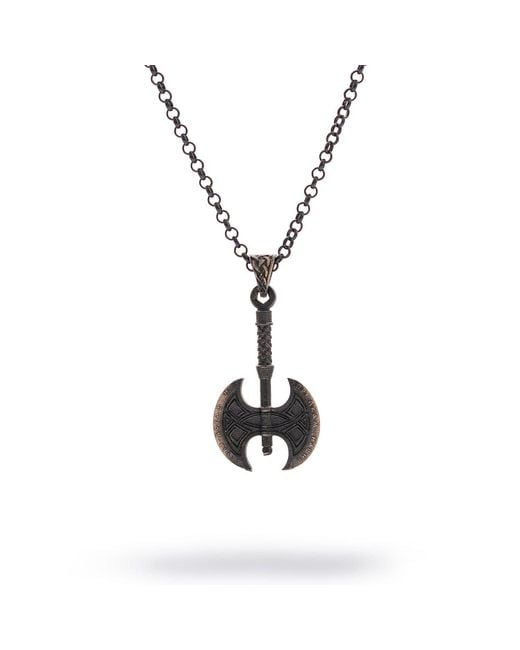 Ebru Jewelry Metallic Viking Axe Sterling Necklace for men