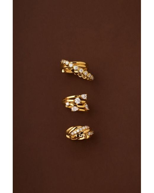 Vanhi Metallic Vale Crystal Ear Cuff