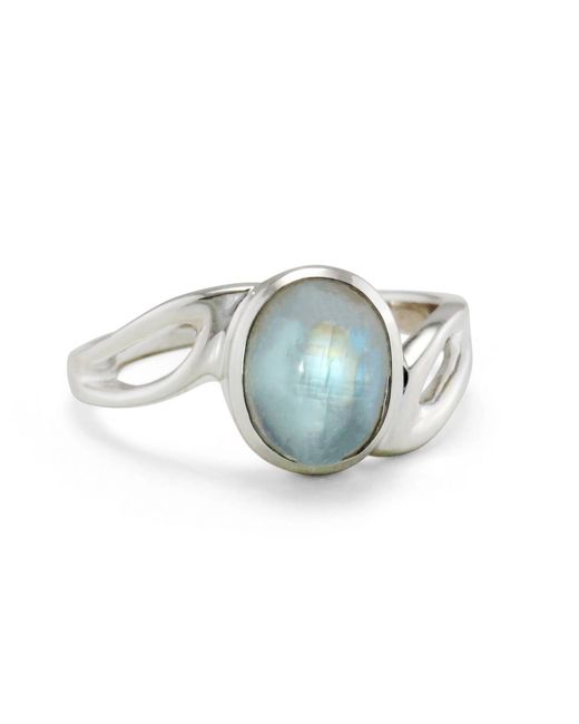 Isla Silver Blue Neutrals Sterling Moonstone Wave Ring
