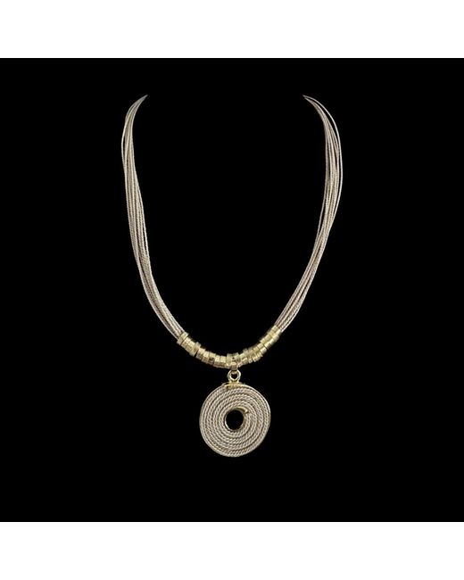 Nart Nature Making Art Metallic The Spiral Buriti Natural Fiber Necklace