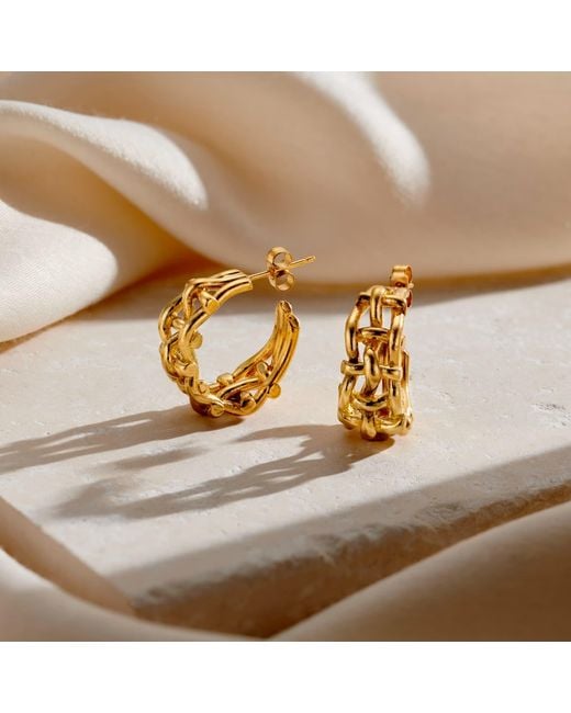 Posh Totty Designs Metallic Woven Hoop Earrings