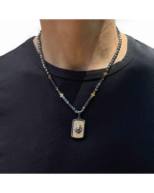 Ebru Jewelry Metallic Unique Lion Necklace for men