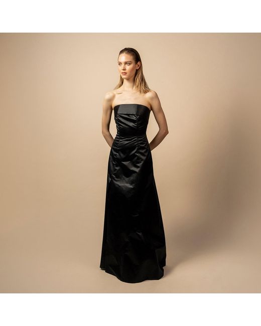Anse Victorin Black Irena Silk Dress