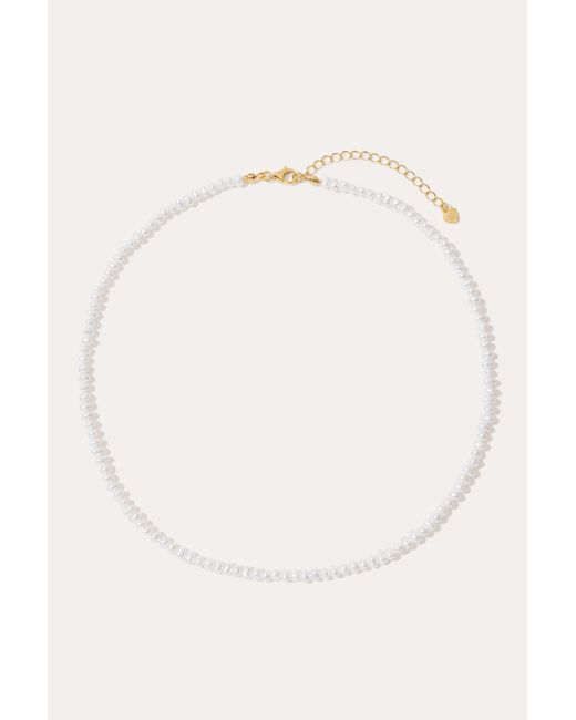 Vanhi White Celia Micro Freshwater Pearl Choker Necklace