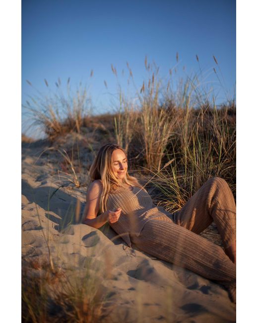 SALANIDA Natural Sole Linen Beach Pants Caramel