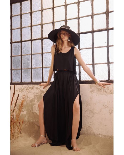Lilamie Black Soho Loose Fit Tank Top