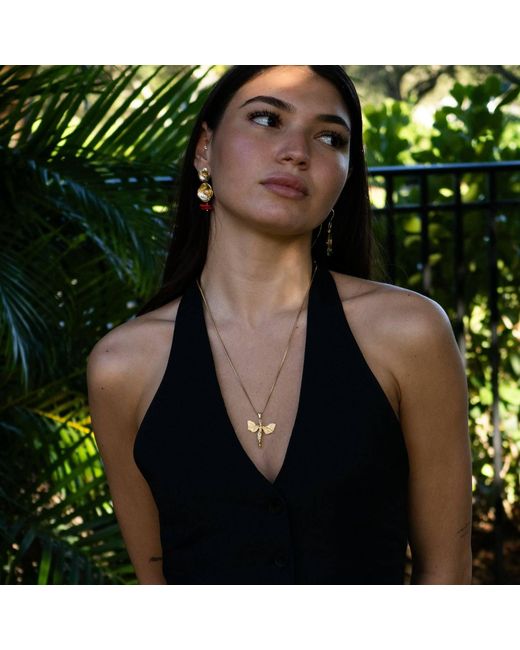 Ebru Jewelry Metallic Heavenly Guardian Vermeil Necklace