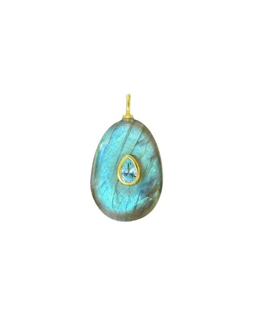 KAMARIA Blue Labradorite Gemstone Pendant With Topaz