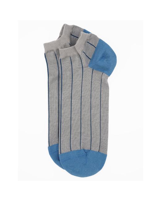Peper Harow - Made in England Blue Pin Stripe & Classic Trainer Socks Bundle for men