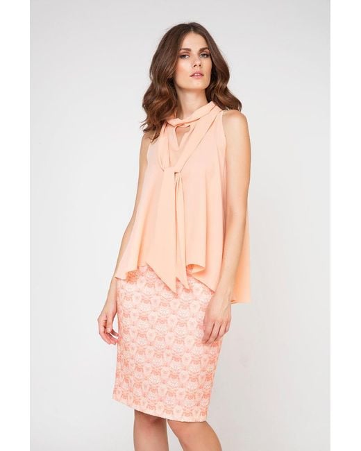 Conquista Pink Straight Print Skirt By Fashion